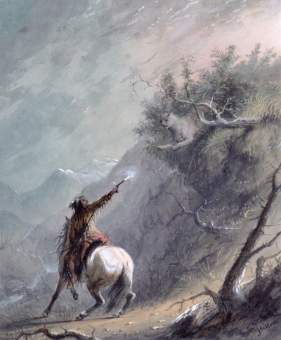 Shooting a Cougar by Alfred Jacob Miller